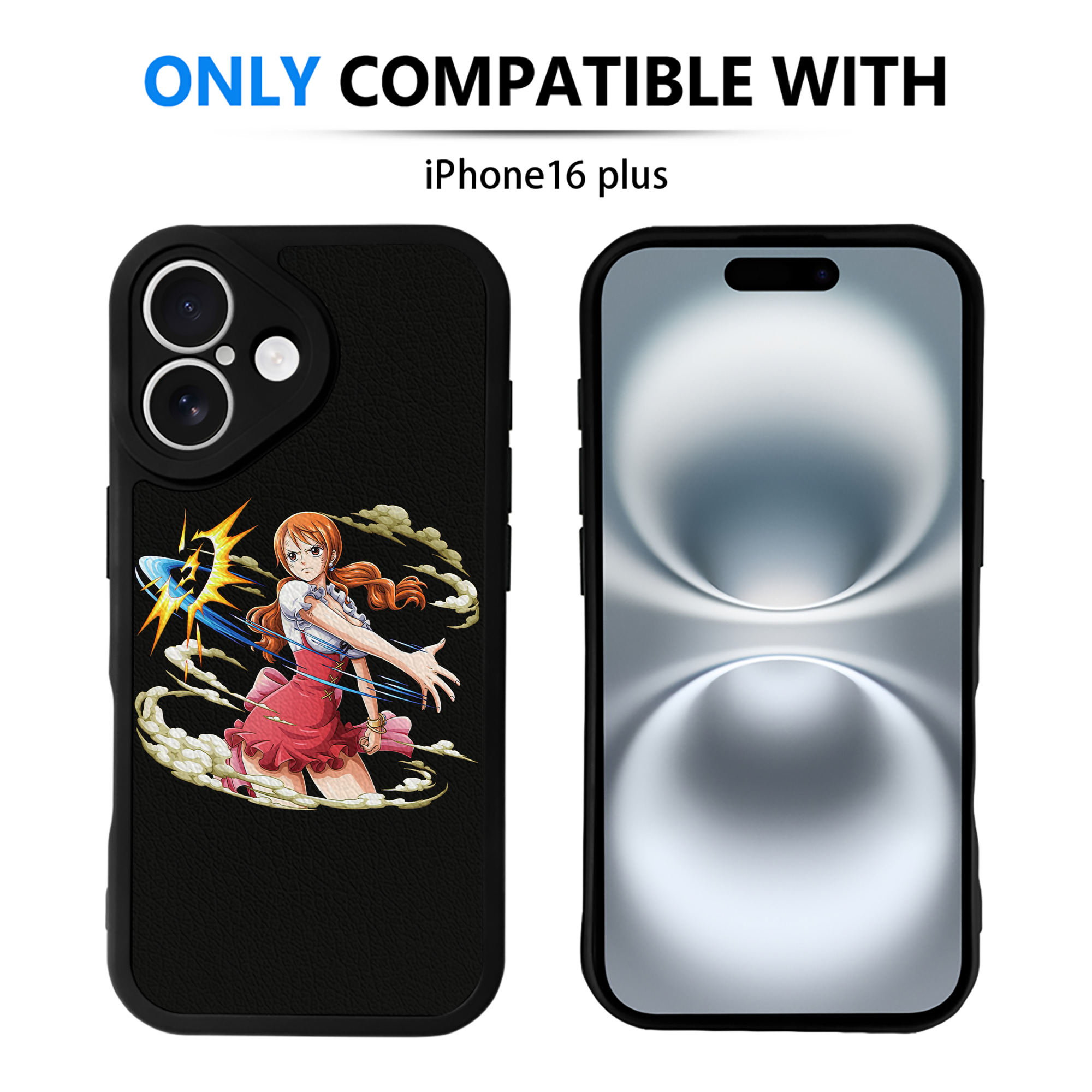 （画像用） ワンピース ナミ ONE PIECE Nami 【iPhone 16シリーズ対応】シリコンスマホケース（レザー調） 材質：シリコン